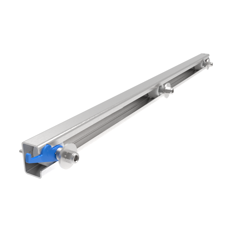 NYLEX 1m draw slide system — full assembly