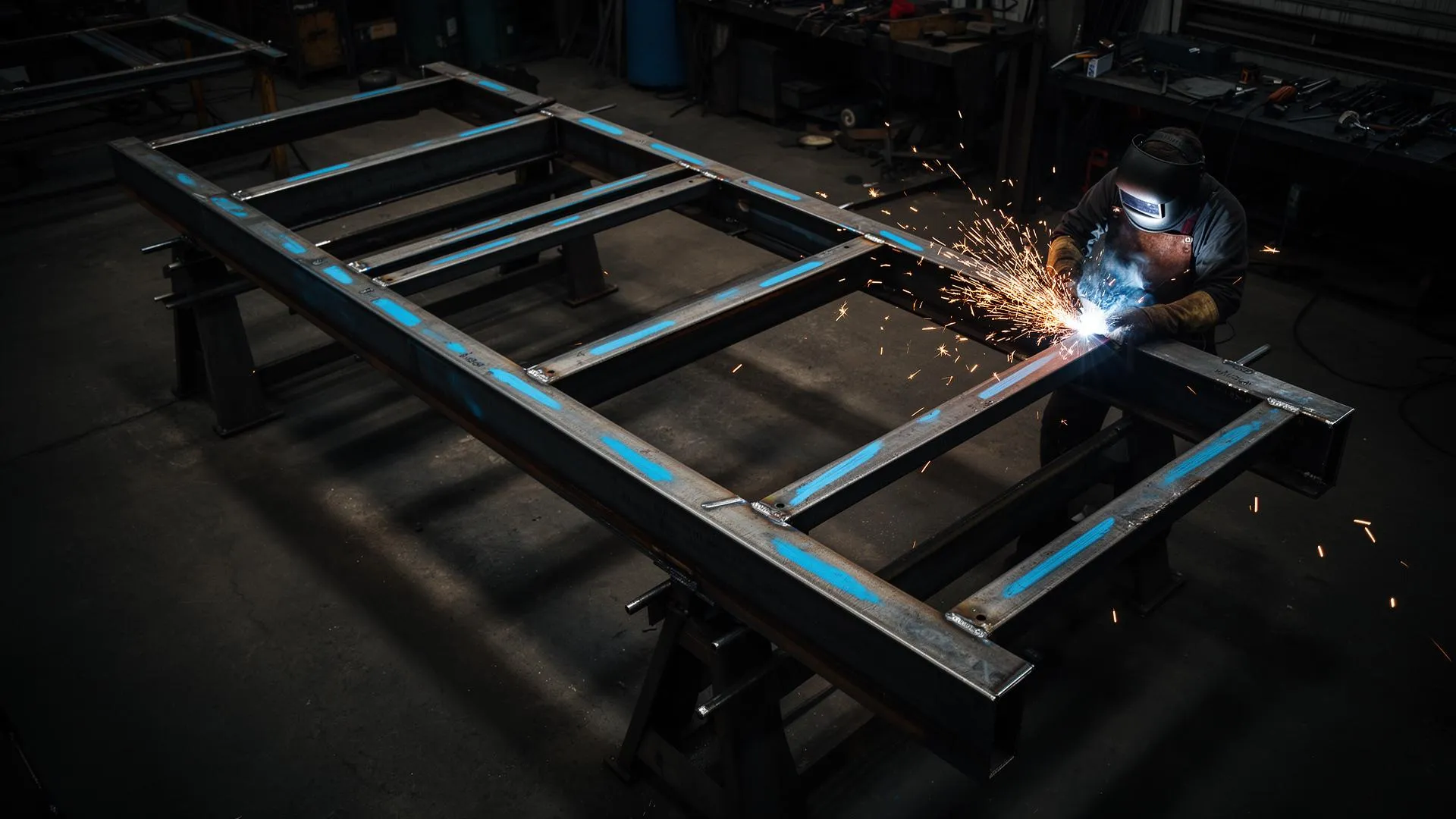 Welding a chassis frame